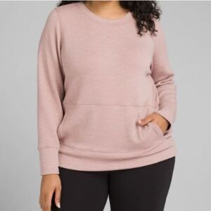 Prana Women's Sunrise Heather Pink Sweater Kangaroo Pocket Athletic Size Medium